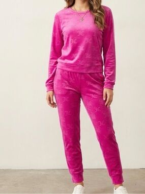 Juicy Couture Velour Sleepware Pajama Set Women's Size XL‎ Pink